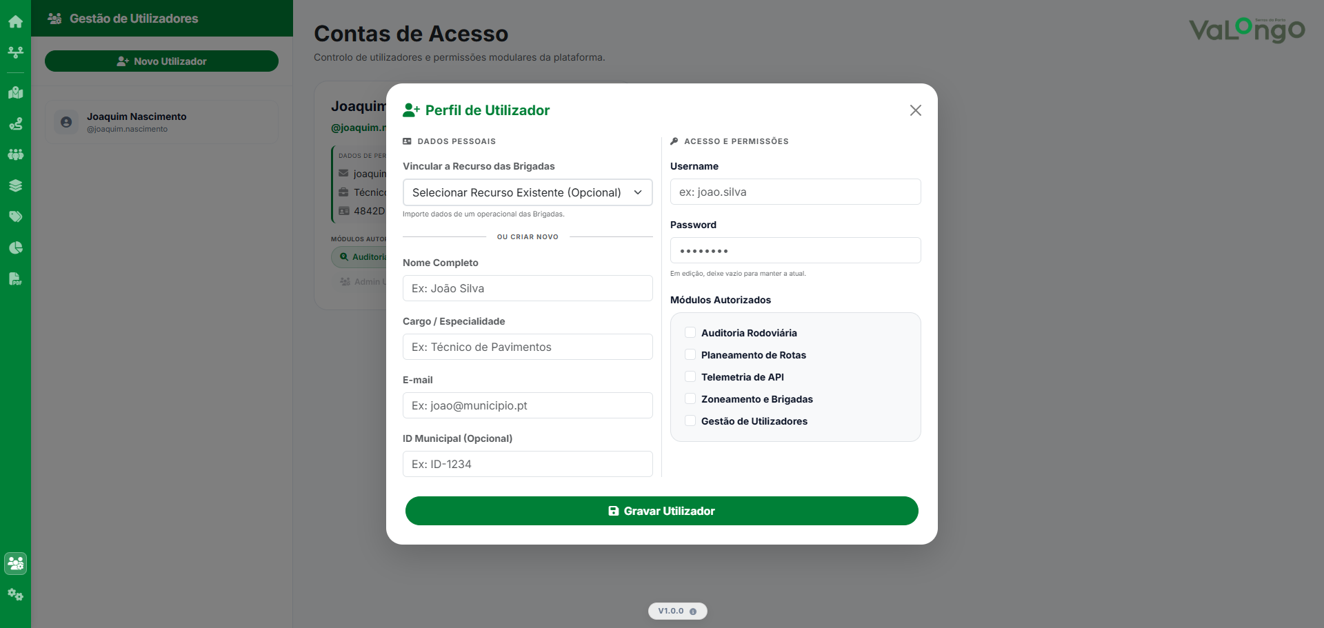 Gestão de Utilizadores